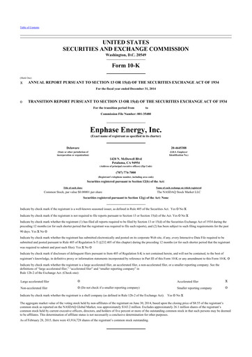 Thumbnail Enphase Energy
 10-K Annual Report 2014