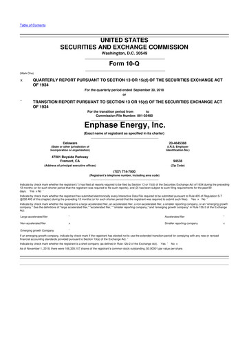 Thumbnail Enphase Energy
 10-Q Quarterly Report FY2018 