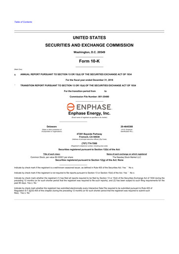 Thumbnail Enphase Energy
 10-K Annual Report 2018