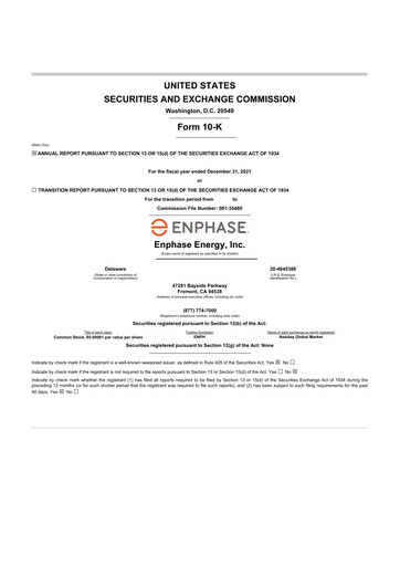 Thumbnail Enphase Energy
 10-K Annual Report 2021