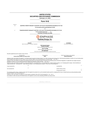 Thumbnail Enphase Energy
 10-Q Quarterly Report FY2024 