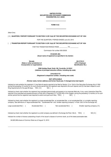 Vorschaubild Vivakor 10-Q Quartalsbericht  