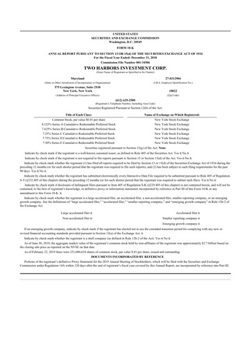 Thumbnail Two Harbors Investment
 10-K Annual Report 2018