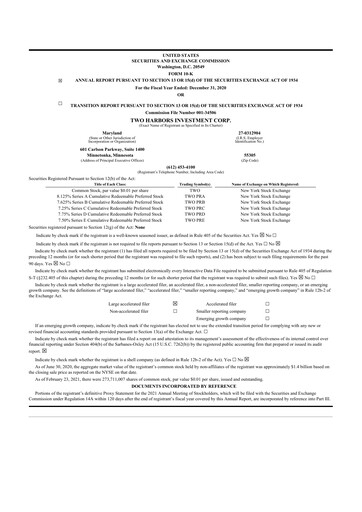 Thumbnail Two Harbors Investment
 10-K Annual Report 2020