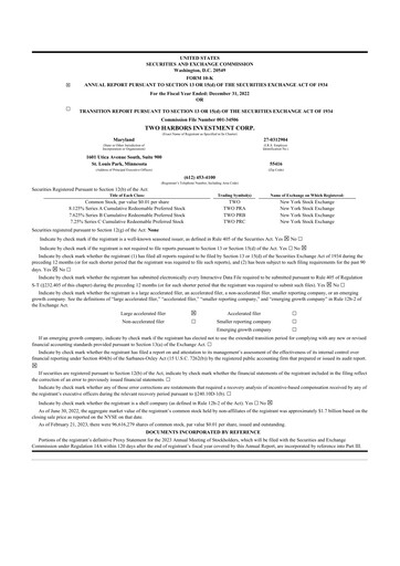 Thumbnail Two Harbors Investment
 10-K Annual Report 2022