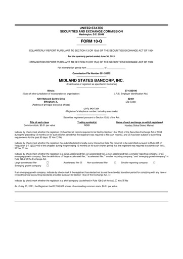 Thumbnail Midland States Bancorp 10-Q Quarterly Report FY2021 