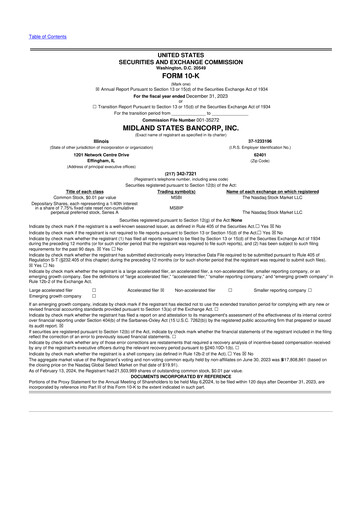 Thumbnail Midland States Bancorp 10-K Annual Report 2023