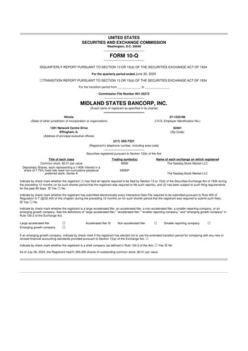 Thumbnail Midland States Bancorp 10-Q Quarterly Report FY2024 