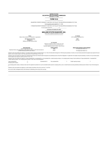Thumbnail Midland States Bancorp 10-Q Quarterly Report FY2025 
