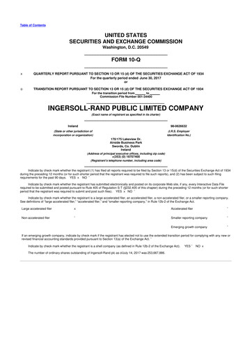 Vorschaubild Trane Technologies
 10-Q Quartalsbericht 2017 