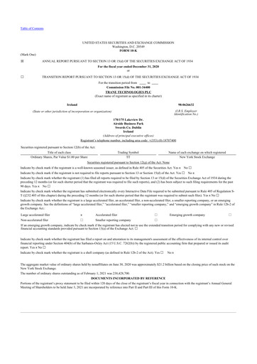 Thumbnail Trane Technologies
 10-K Annual Report 2020