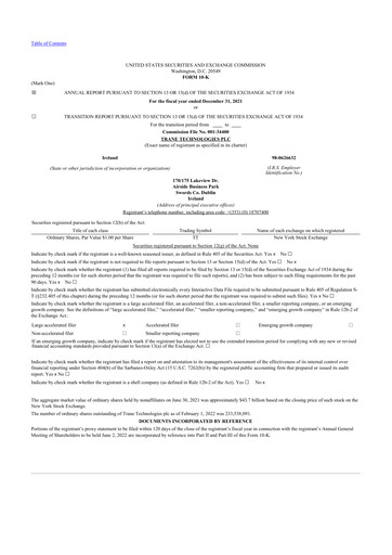 Thumbnail Trane Technologies
 10-K Annual Report 2021