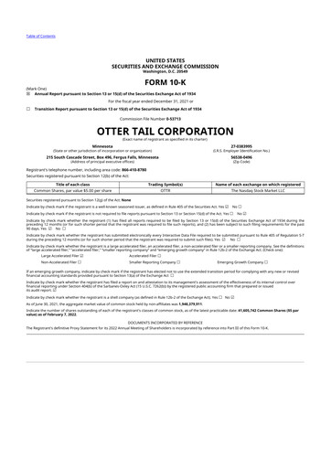 Thumbnail Otter Tail 10-K Annual Report 2021