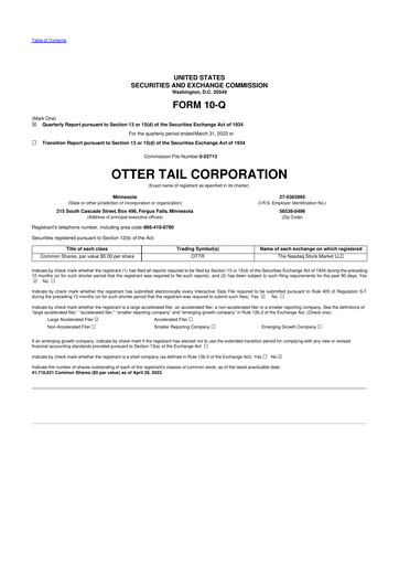 Thumbnail Otter Tail 10-Q Quarterly Report FY2023 