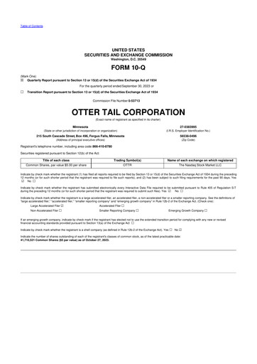 Thumbnail Otter Tail 10-Q Quarterly Report FY2023 