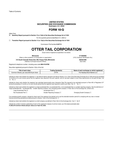 Thumbnail Otter Tail 10-Q Quarterly Report FY2025 