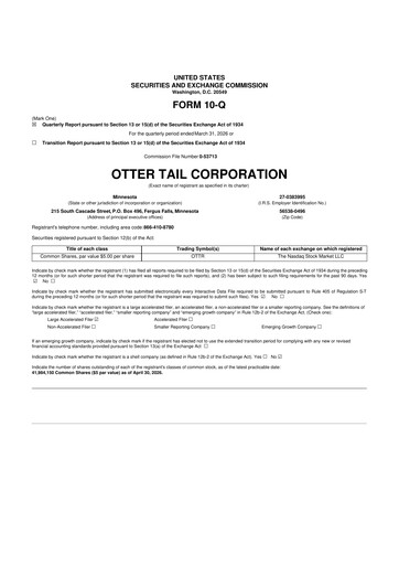 Thumbnail Otter Tail 10-Q Quarterly Report FY2026 