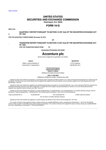 Thumbnail Accenture 10-Q Quarterly Report FY2013 