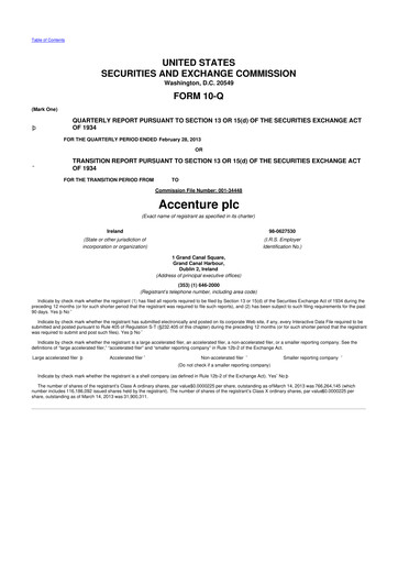 Thumbnail Accenture 10-Q Quarterly Report FY2013 