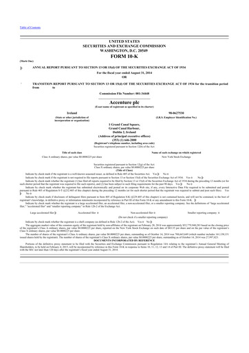 Thumbnail Accenture 10-K Annual Report 2014