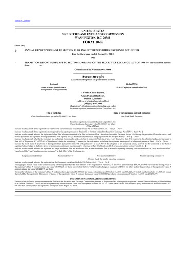 Thumbnail Accenture 10-K Annual Report 2015