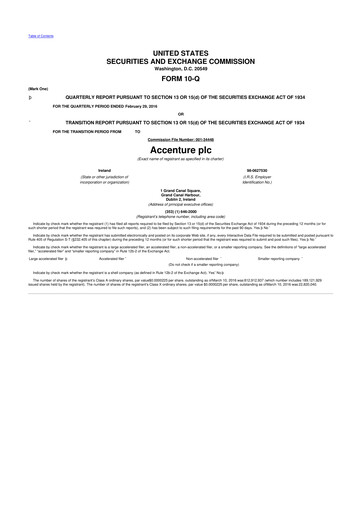 Thumbnail Accenture 10-Q Quarterly Report FY2016 