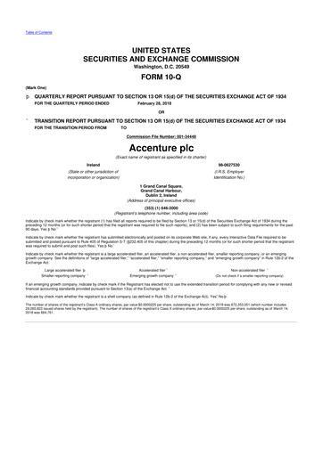 Thumbnail Accenture 10-Q Quarterly Report FY2018 