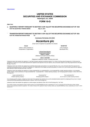 Thumbnail Accenture 10-Q Quarterly Report FY2018 