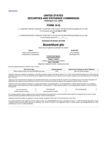 Thumbnail Accenture 10-Q Quarterly Report FY2020 