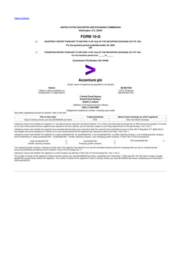 Thumbnail Accenture 10-Q Quarterly Report FY2021 