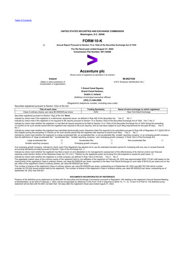 Thumbnail Accenture 10-K Annual Report 2022