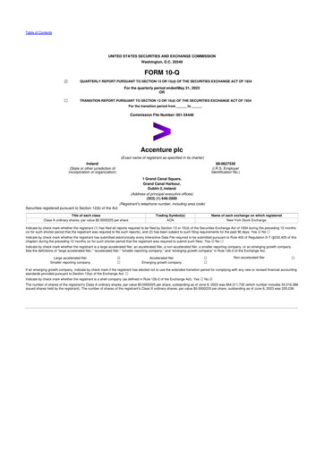 Thumbnail Accenture 10-Q Quarterly Report FY2023 