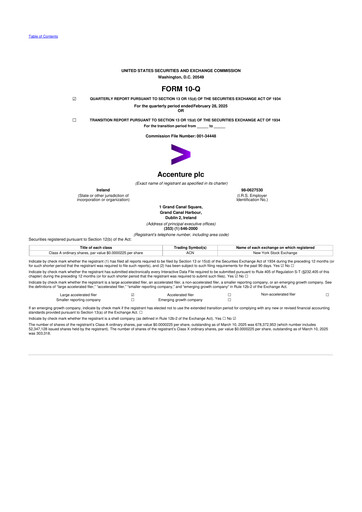 Thumbnail Accenture 10-Q Quarterly Report FY2025 