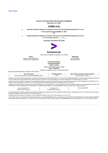Thumbnail Accenture 10-Q Quarterly Report FY2025 