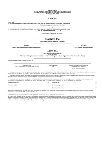 Thumbnail Dropbox 10-Q Quarterly Report FY2020 