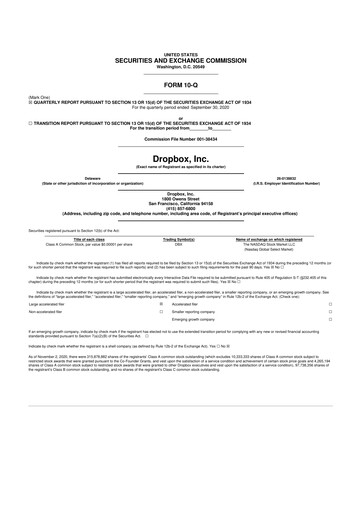 Thumbnail Dropbox 10-Q Quarterly Report FY2020 
