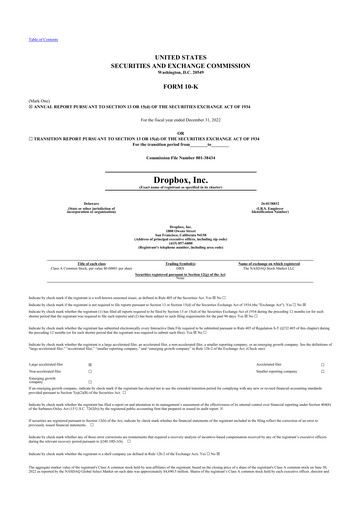 Thumbnail Dropbox 10-K Annual Report 2022