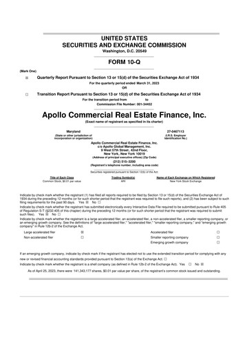 Thumbnail Apollo Commercial Real Estate Finance 10-Q Quarterly Report FY2023 
