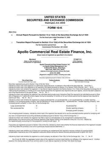 Miniature Apollo Commercial Real Estate Finance 10-K Rapport annuel 2023