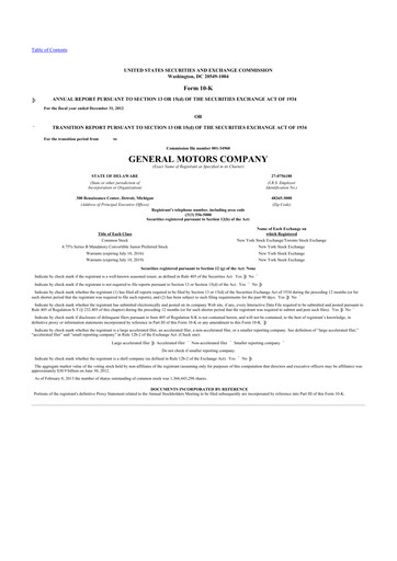 Thumbnail General Motors 10-K Annual Report 2012