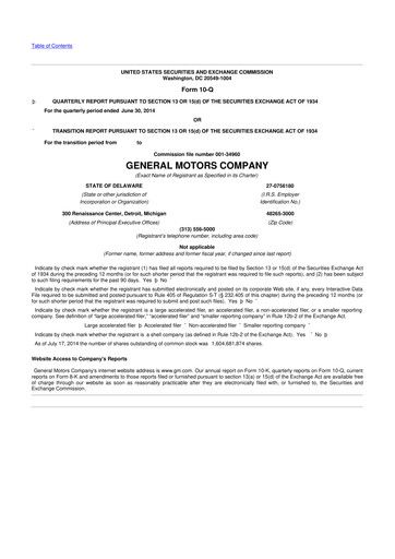 Miniature General Motors 10-Q Rapport trimestriel 2014 