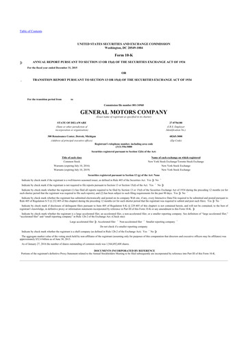 Thumbnail General Motors 10-K Annual Report 2015