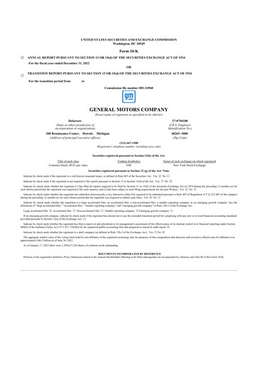 Thumbnail General Motors 10-K Annual Report 2022