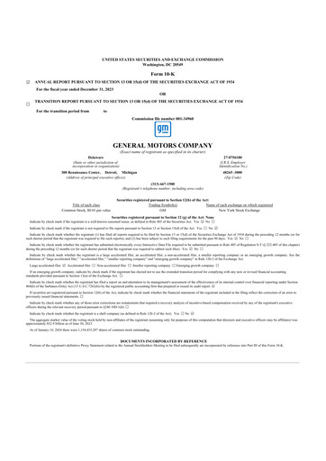 Thumbnail General Motors 10-K Annual Report 2023