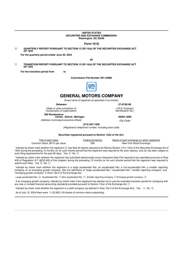 Miniature General Motors 10-Q Rapport trimestriel 2024 