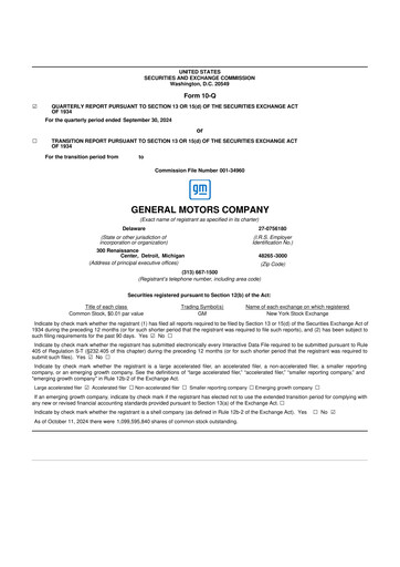 Miniature General Motors 10-Q Rapport trimestriel 2024 