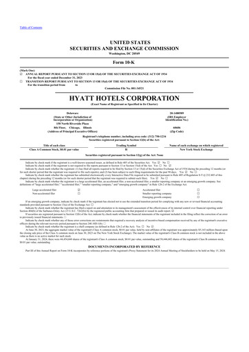 Thumbnail Hyatt Hotels 10-K Annual Report 2023