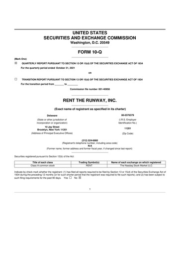 Thumbnail Rent the Runway 10-Q Quarterly Report FY2021 