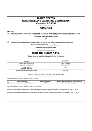 Thumbnail Rent the Runway 10-K Annual Report 