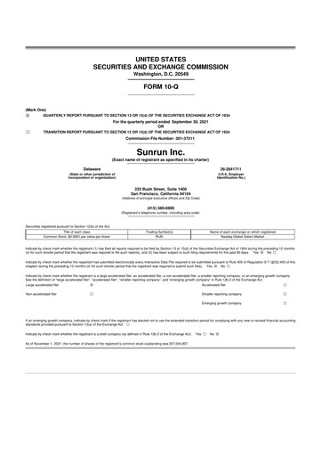 Thumbnail Sunrun
 10-Q Quarterly Report FY2021 